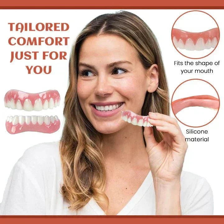 Ensemble de fausses dents en silicone ajustable pour un sourire naturel