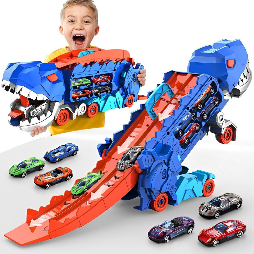 Ensemble de jeu camion dinosaure avec circuit de course