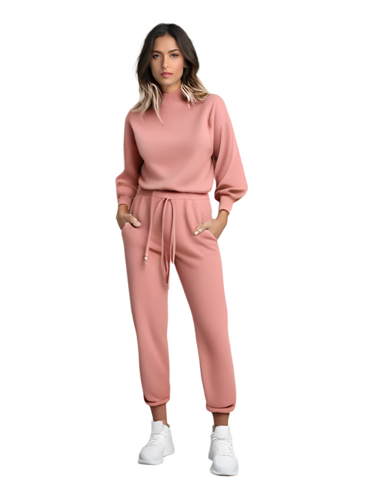 Ensemble de loungewear confortable pour femme avec manches ballon