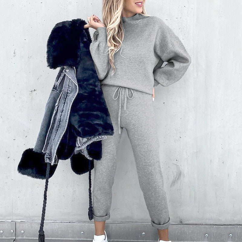 Ensemble de loungewear confortable pour femme avec manches ballon