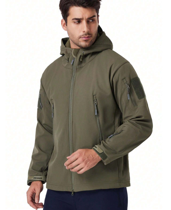 Ensemble de plein air imperméable et coupe-vent avec doublure polaire et six poches