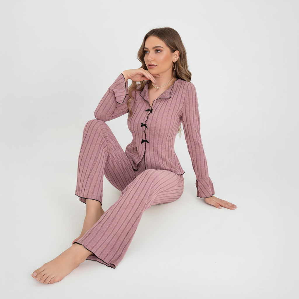 Ensemble de pyjama côtelé
