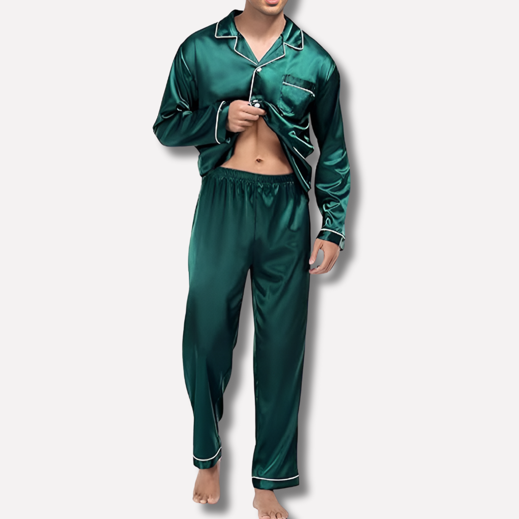 Ensemble de pyjama pour homme en satin lisse
