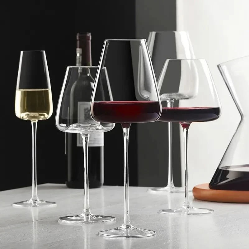 Ensemble de verres à vin et champagne en cristal artisanal – 2, 4 ou 6 pièces, 4 tailles