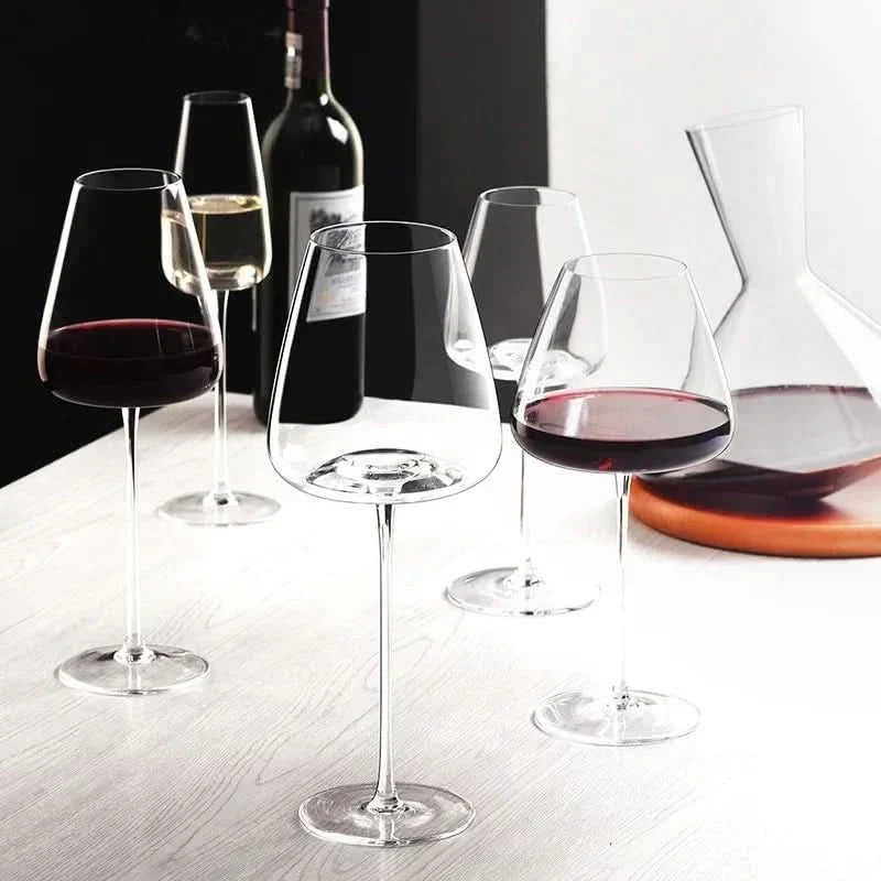 Ensemble de verres à vin et champagne en cristal artisanal – 2, 4 ou 6 pièces, 4 tailles