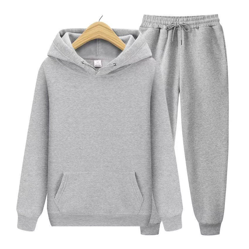 Ensemble deux pièces unisexe composé d'un sweat à capuche et d'un bas de jogging doux en coupe ample