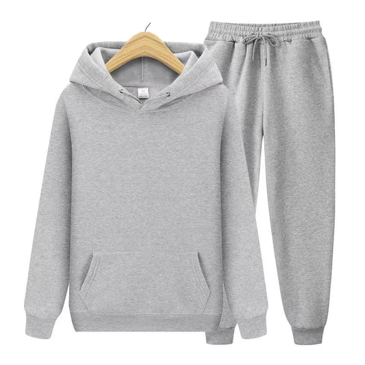 Ensemble deux pièces unisexe composé d'un sweat à capuche et d'un bas de jogging doux en coupe ample
