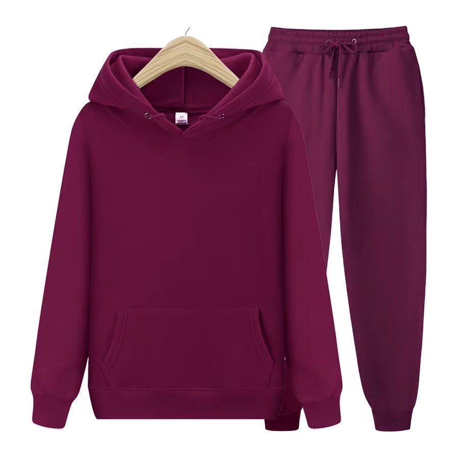 Ensemble deux pièces unisexe composé d'un sweat à capuche et d'un bas de jogging doux en coupe ample