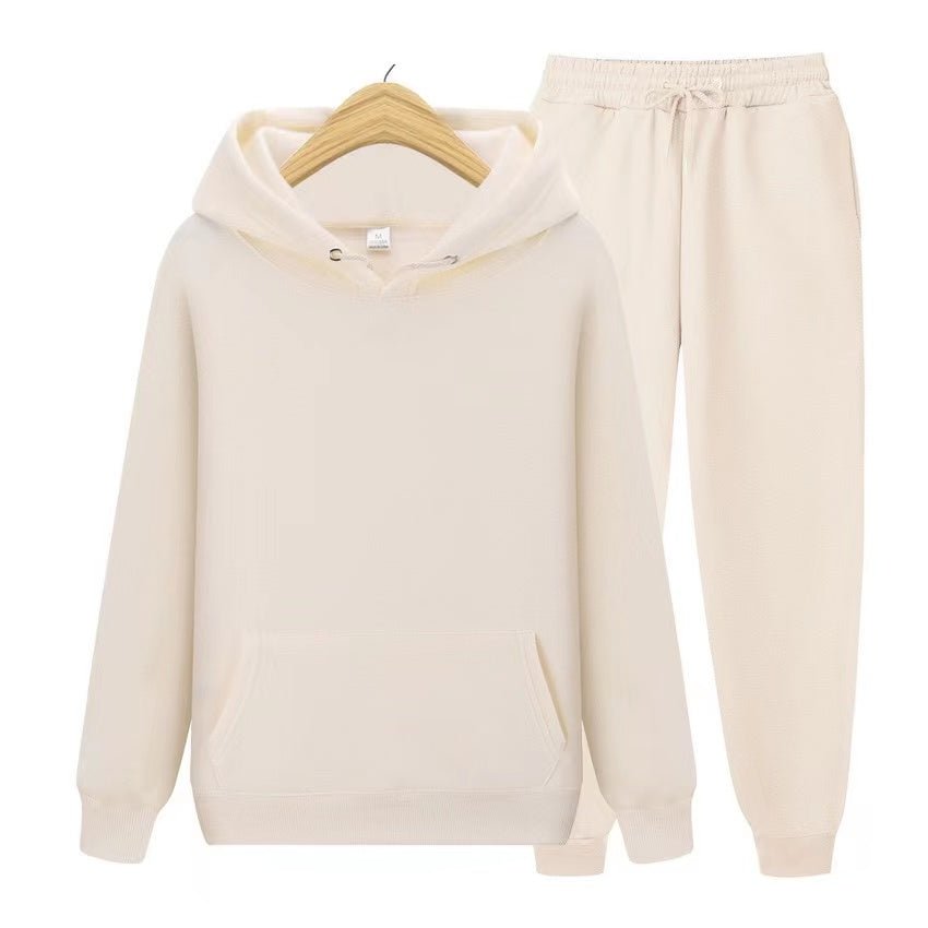 Ensemble deux pièces unisexe composé d'un sweat à capuche et d'un bas de jogging doux en coupe ample