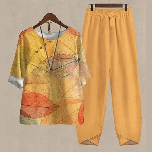 Ensemble élégant avec blouse et pantalon pour femme