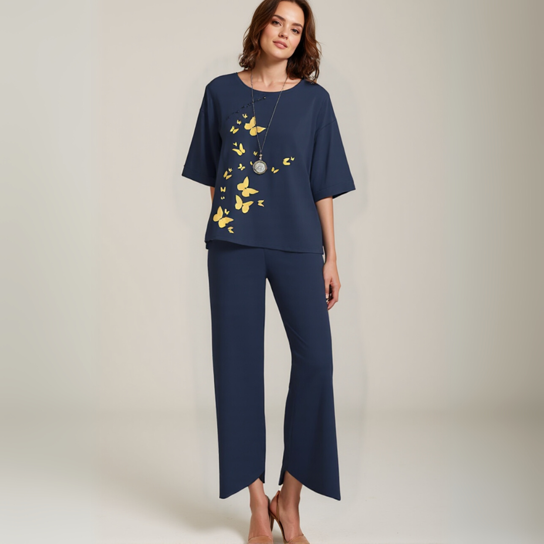 Ensemble élégant avec blouse et pantalon pour femme