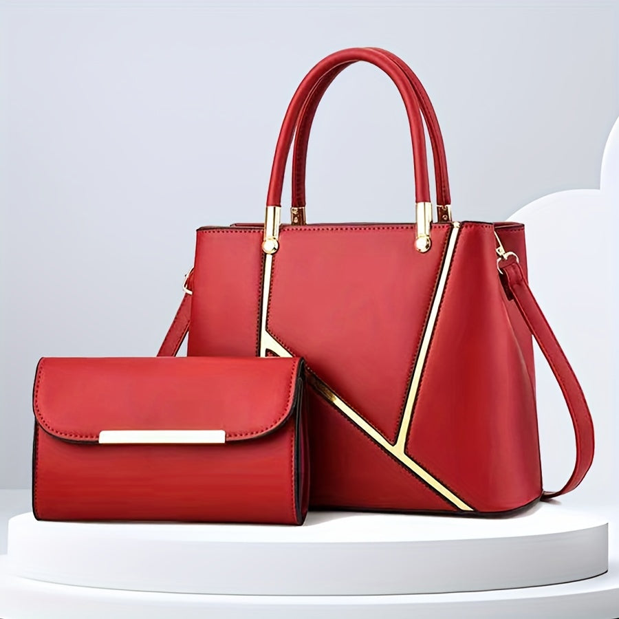 Ensemble élégant de 2 sacs à main avec cabas et sac bandoulière