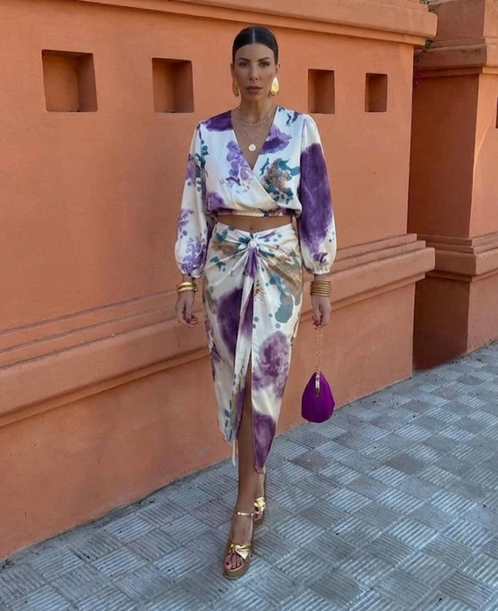 Ensemble été élégant blouse et jupe