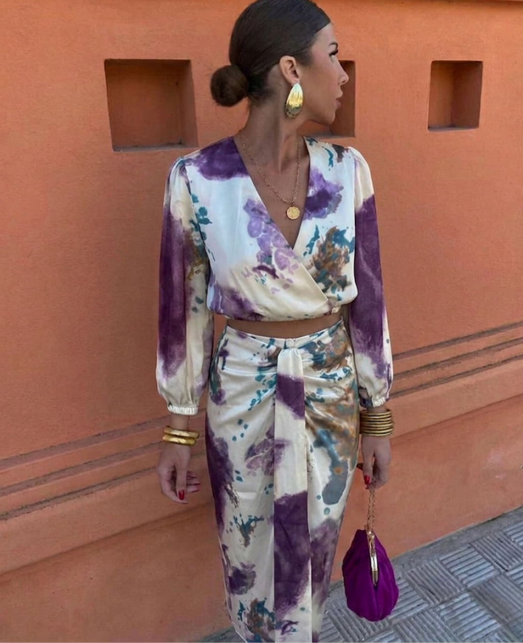 Ensemble été élégant blouse et jupe