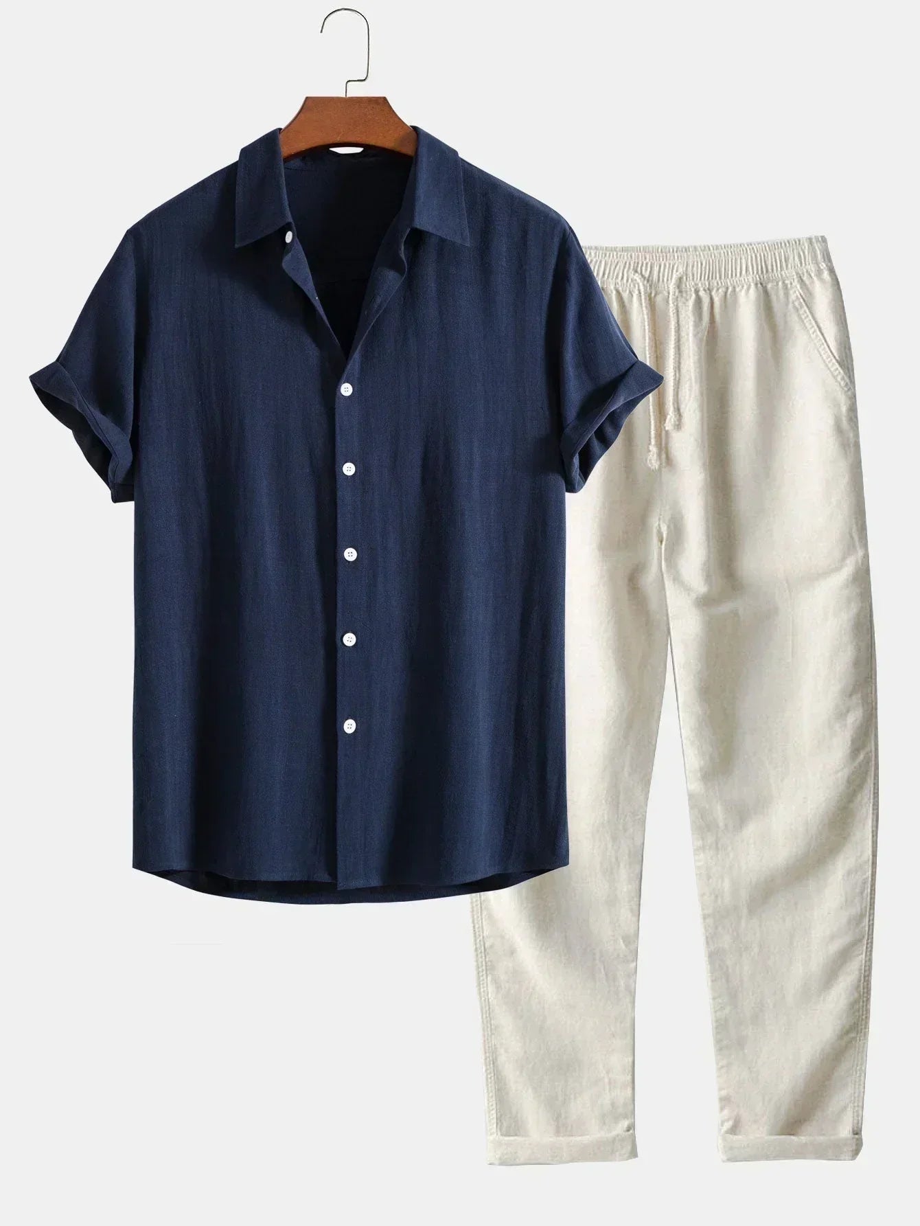 Ensemble été pour homme: pantalon et chemise confortables