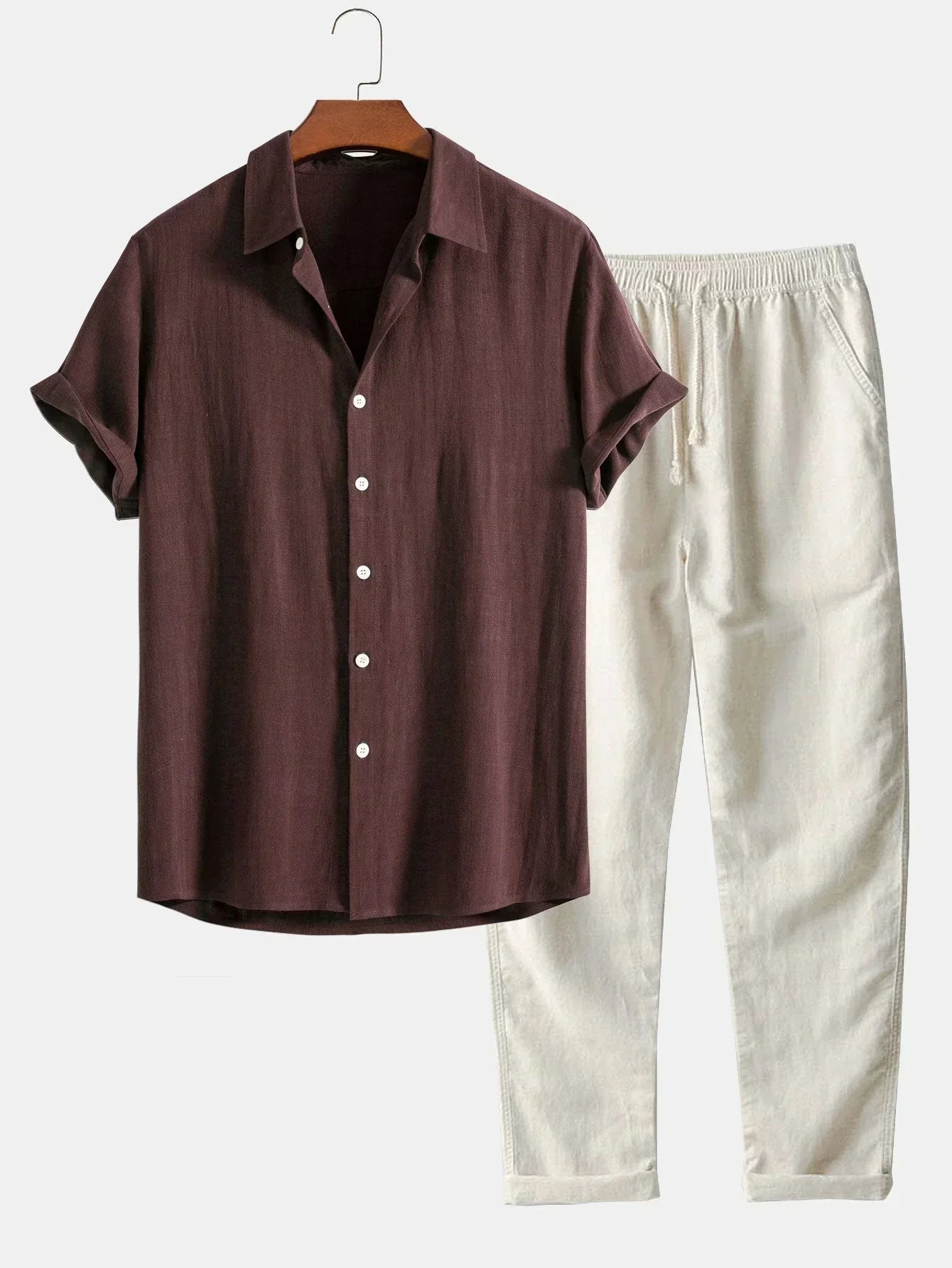 Ensemble été pour homme: pantalon et chemise confortables