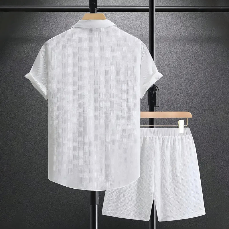 Ensemble homme chemise manches courtes avec col et short