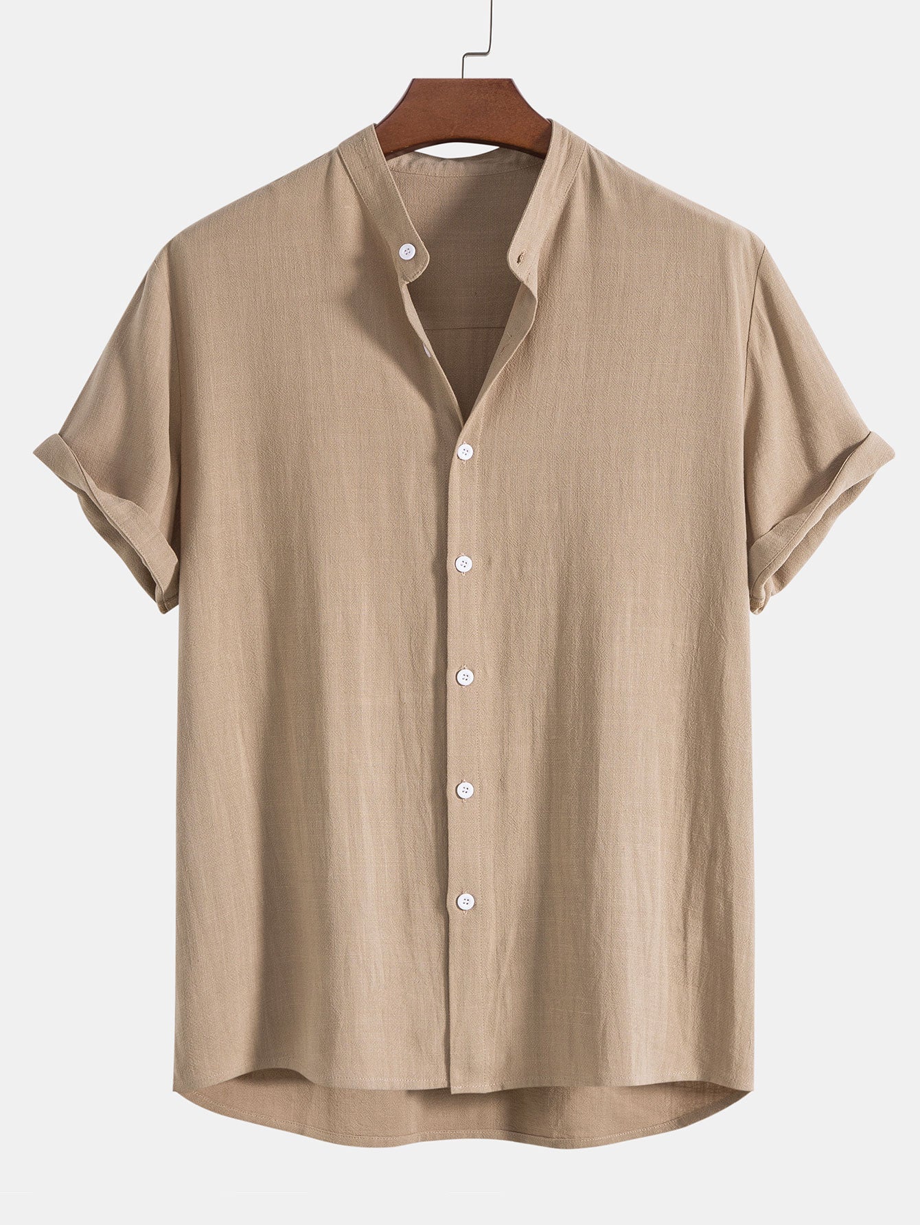 Ensemble léger d'été pour homme composé d'une chemise à manches courtes et col officier et d'un pantalon