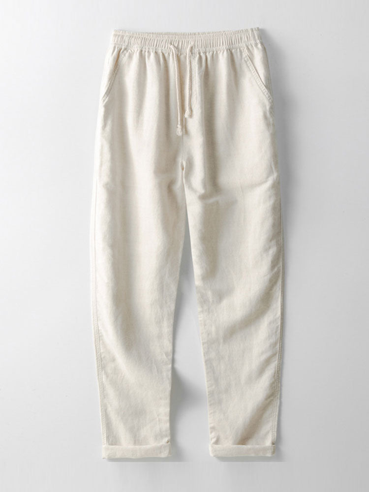 Ensemble léger d'été pour homme composé d'une chemise à manches courtes et col officier et d'un pantalon