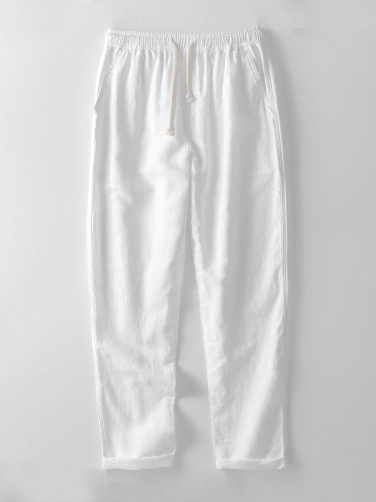 Ensemble léger d'été pour homme composé d'une chemise à manches courtes et col officier et d'un pantalon