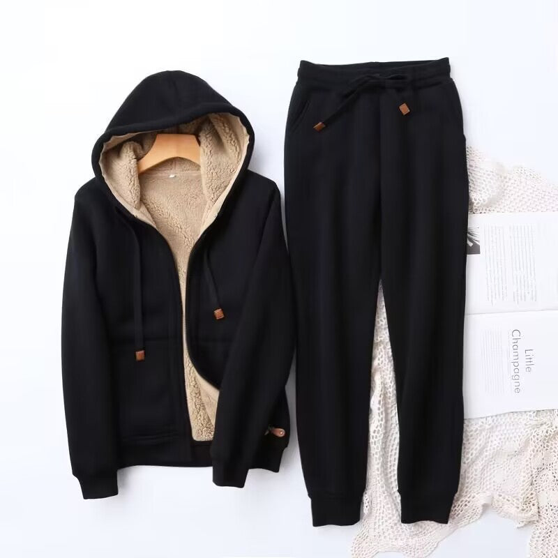 Ensemble loungewear pour femme avec veste zippée à capuche en molleton