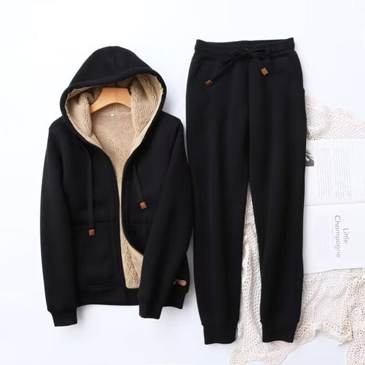 Ensemble loungewear pour femme avec veste zippée à capuche en molleton