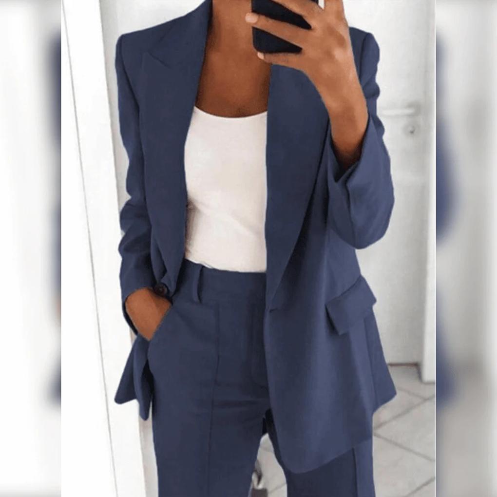 Ensemble tailleur-pantalon élégant 2 pièces pour femme – Tenue 2 pièces pour look formel