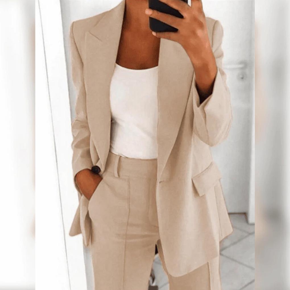 Ensemble tailleur-pantalon élégant 2 pièces pour femme – Tenue 2 pièces pour look formel