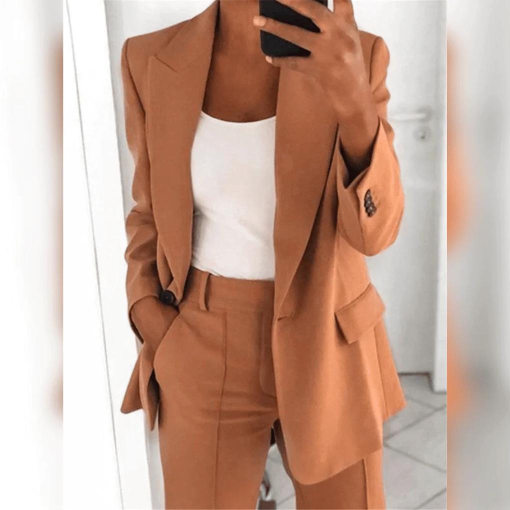 Ensemble tailleur-pantalon élégant 2 pièces pour femme – Tenue 2 pièces pour look formel