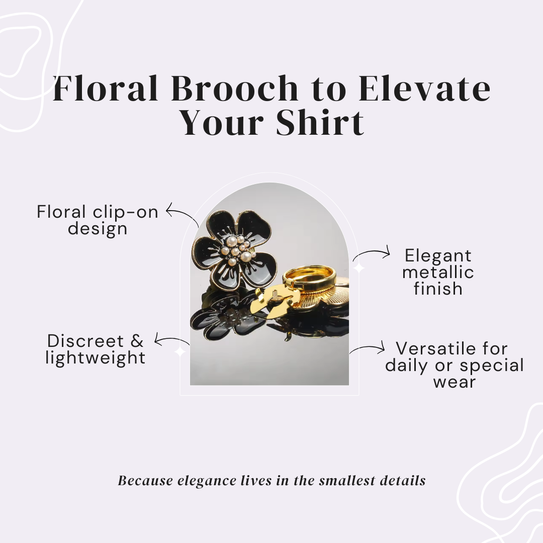 Épingle de chemise fleur en soie