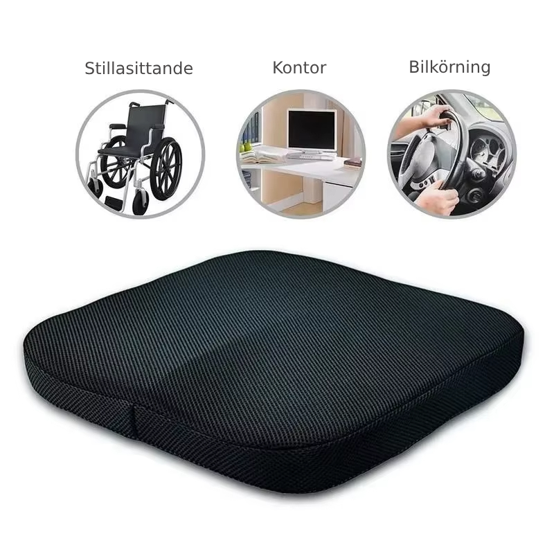 Ergonomic Seat Cushion for Hip and Back Relief