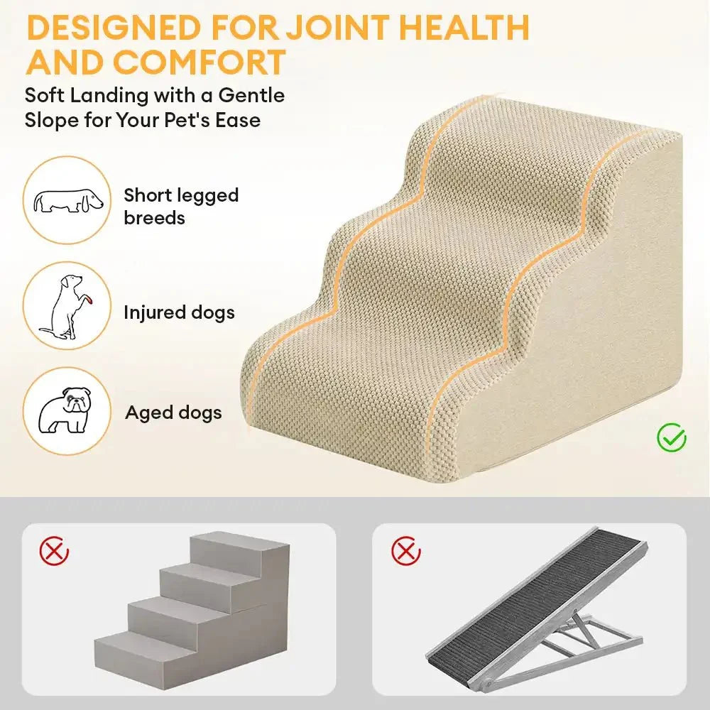 Escalier-rampe en mousse modulaire et empilable pour petits chiens et chiens âgés