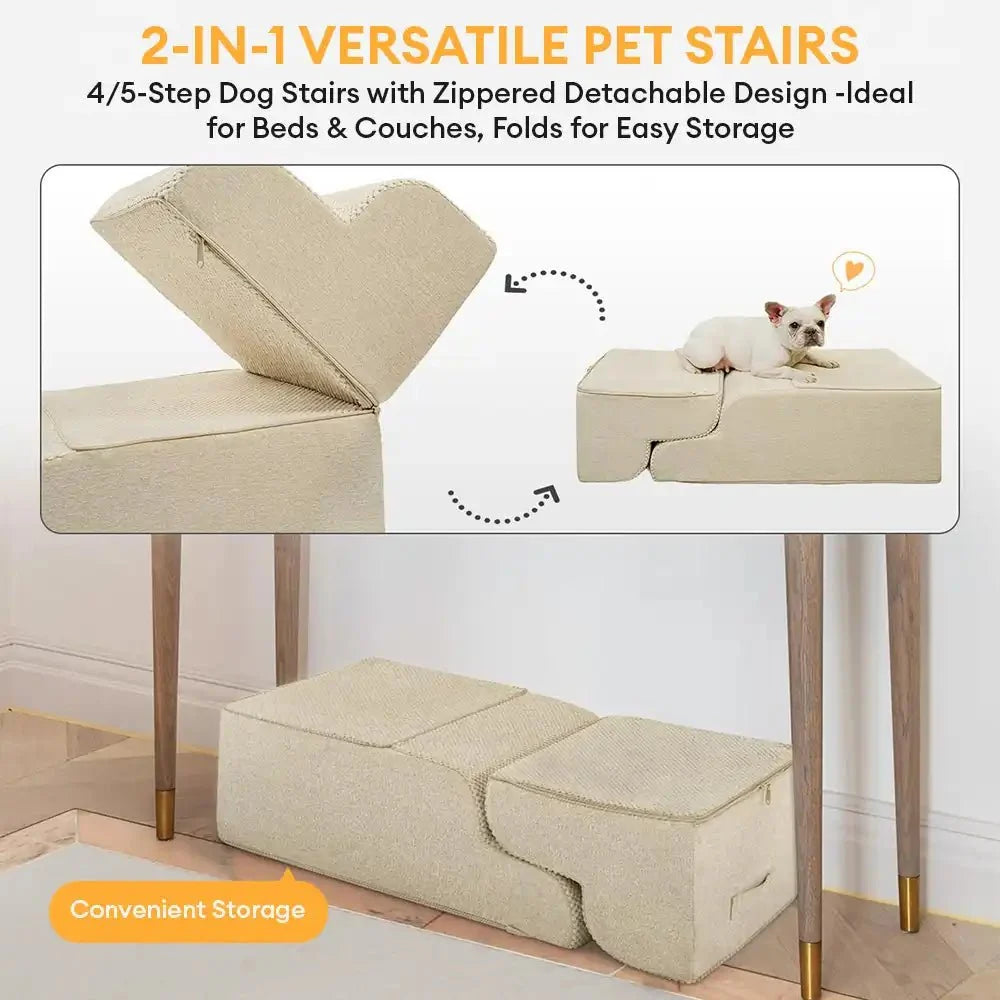 Escalier-rampe en mousse modulaire et empilable pour petits chiens et chiens âgés