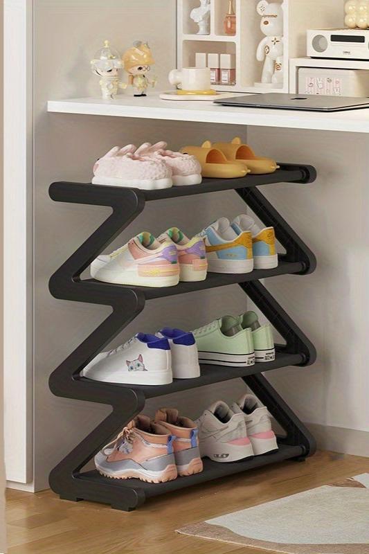 Étagère à chaussures en zigzag - Rangement pour chaussures élégant et gain de place