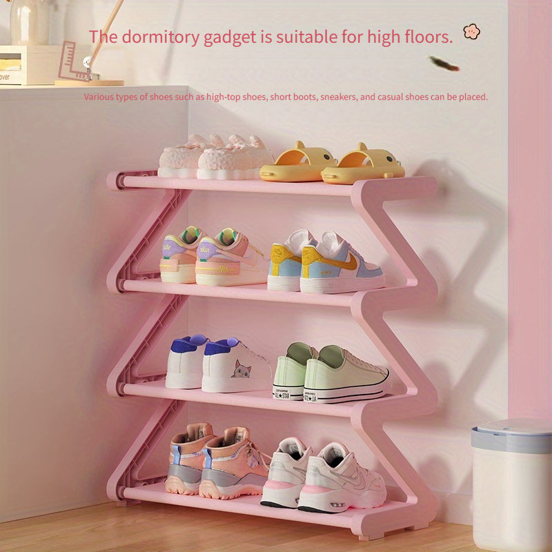Étagère à chaussures en zigzag - Rangement pour chaussures élégant et gain de place