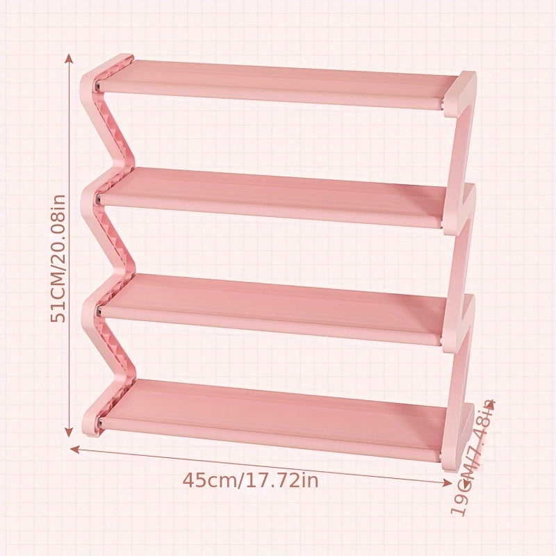Étagère à chaussures en zigzag - Rangement pour chaussures élégant et gain de place