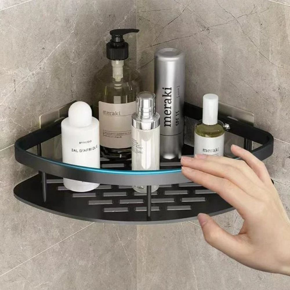 Étagère d'angle de douche à fixation adhésive