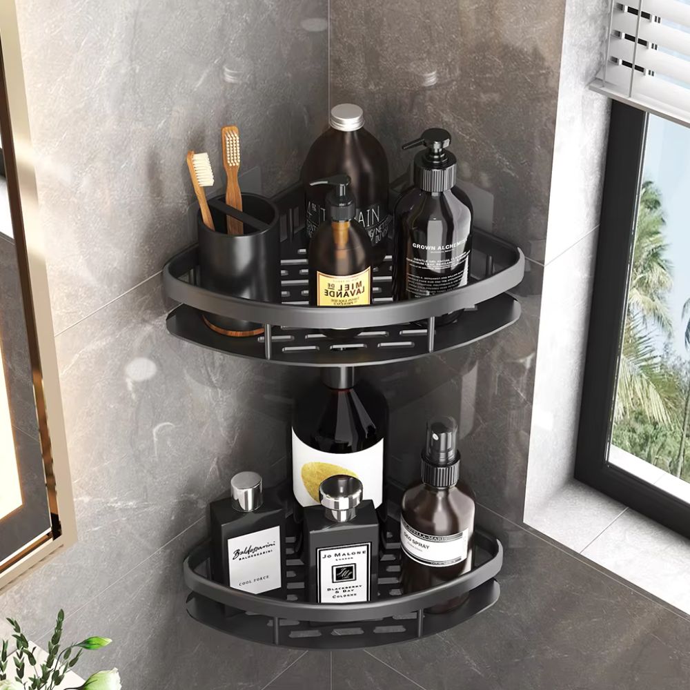 Étagère d'angle de douche à fixation adhésive