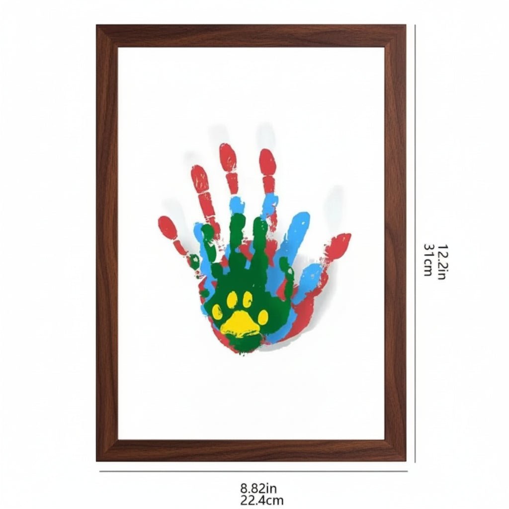 ETERNAL TRACES – Baby Memory Frame made of Wood with Clay for Hand & Footprints