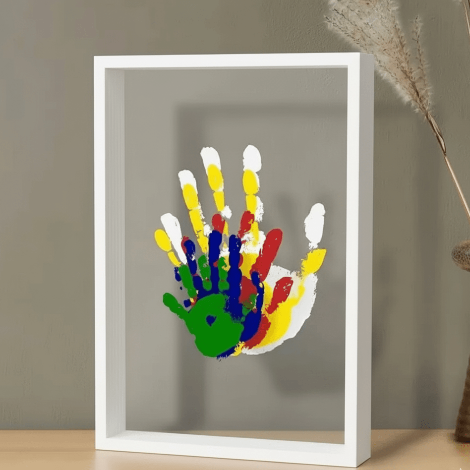 ETERNAL TRACES – Baby Memory Frame made of Wood with Clay for Hand & Footprints