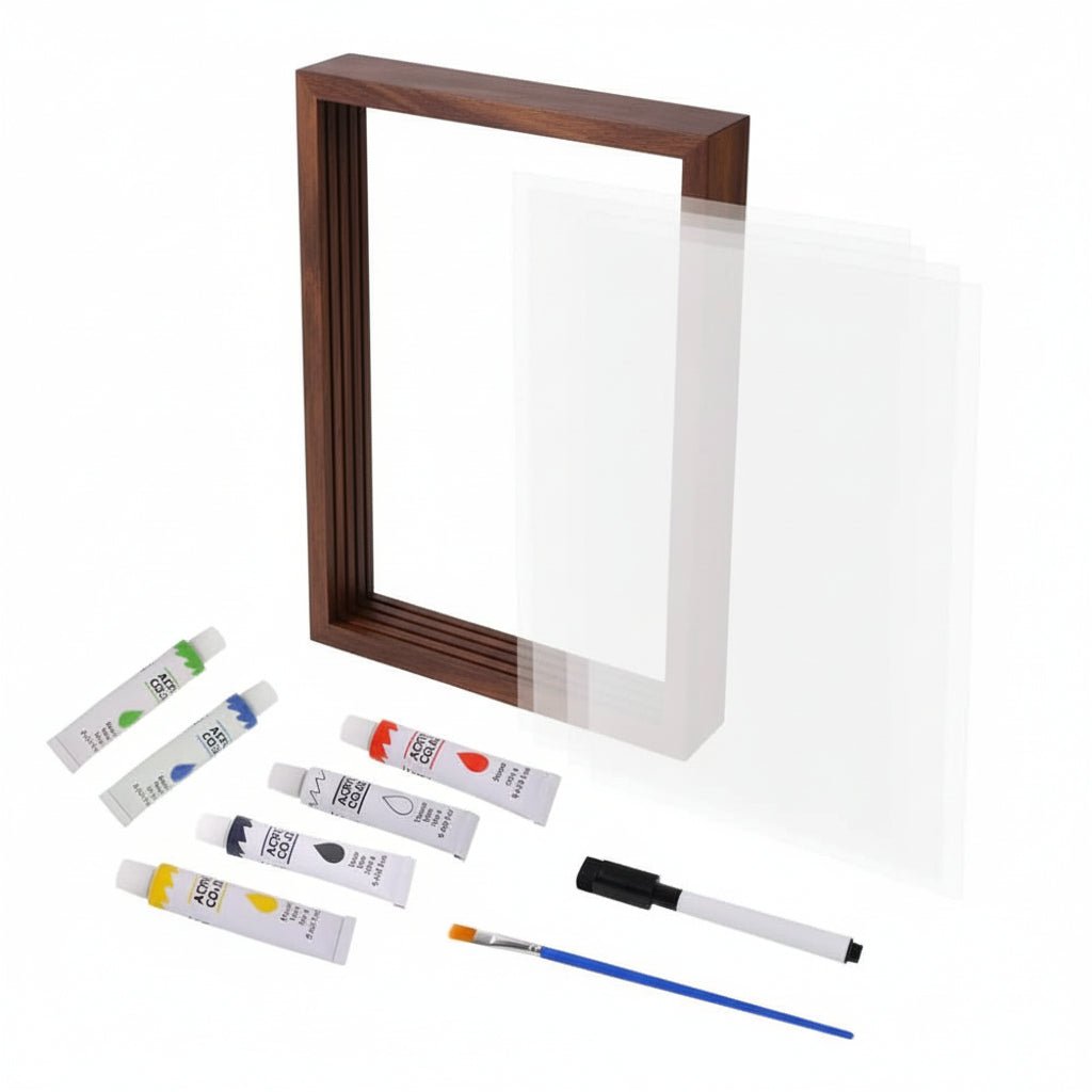 ETERNAL TRACES – Baby Memory Frame made of Wood with Clay for Hand & Footprints