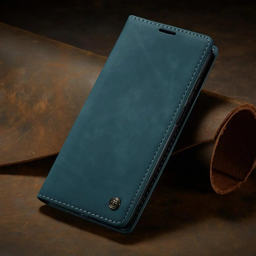 Étui de téléphone 2 en 1 avec portefeuille et emplacements pour cartes en cuir synthétique, coloris variés