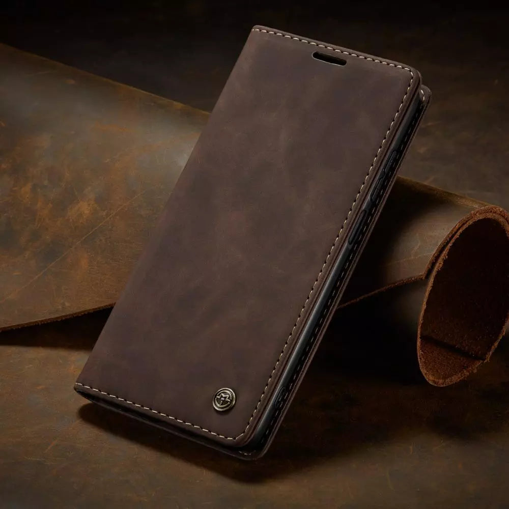 Étui de téléphone 2 en 1 avec portefeuille et emplacements pour cartes en cuir synthétique, coloris variés