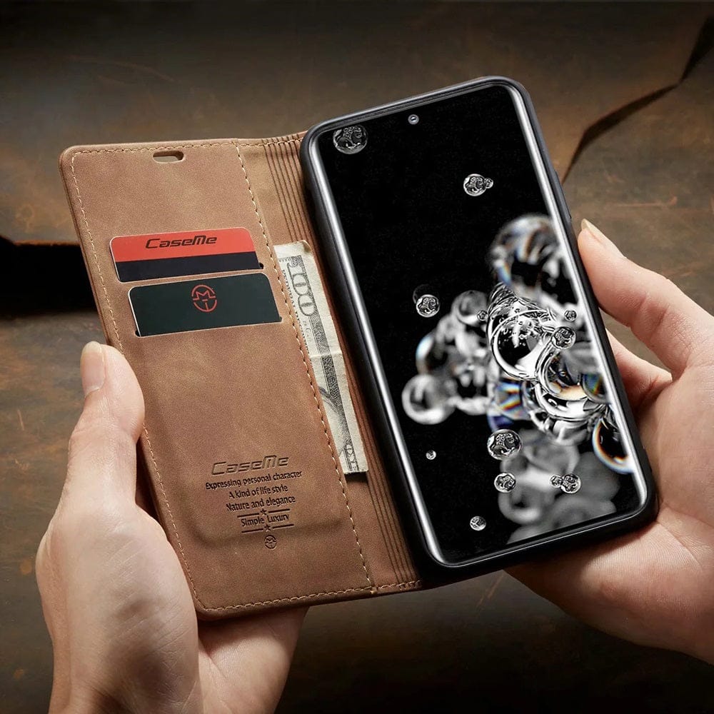 Étui de téléphone 2 en 1 avec portefeuille et emplacements pour cartes en cuir synthétique, coloris variés