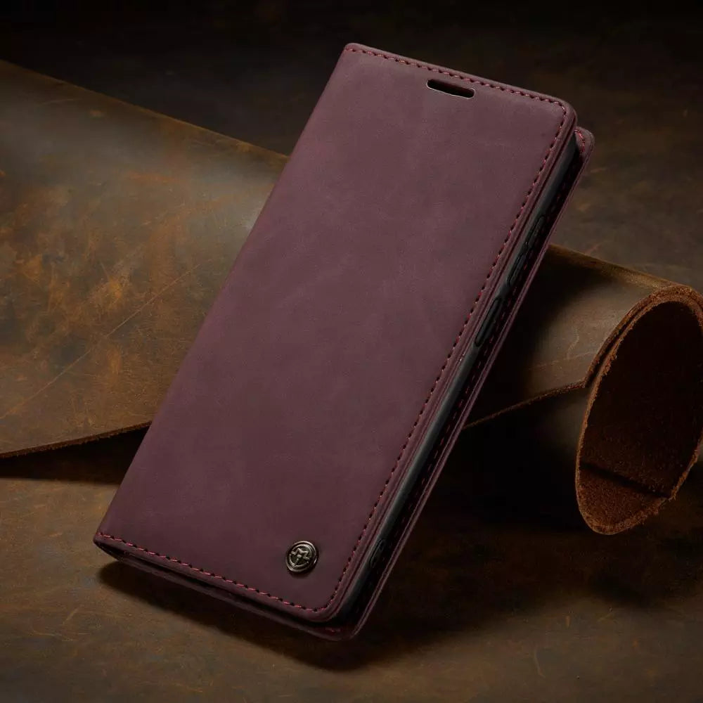 Étui de téléphone 2 en 1 avec portefeuille et emplacements pour cartes en cuir synthétique, coloris variés