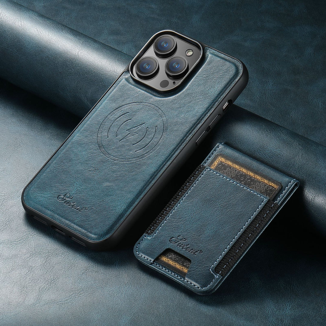 Étui de téléphone en cuir synthétique avec porte-cartes et compatibilité