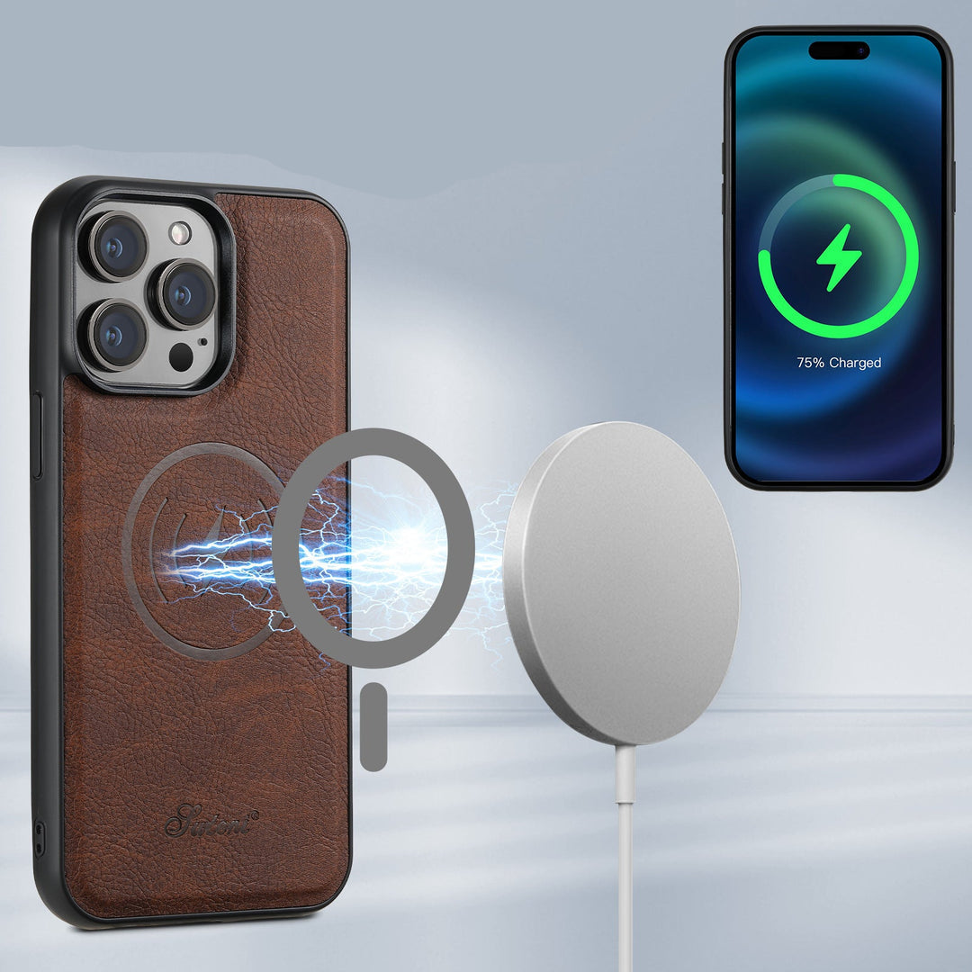 Étui de téléphone en cuir synthétique avec porte-cartes et compatibilité
