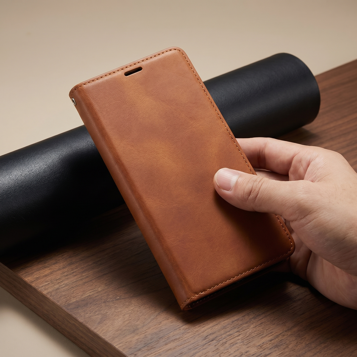 Étui magnétique en cuir pour smartphones avec design élégant | Protection robuste et fermeture sécurisée