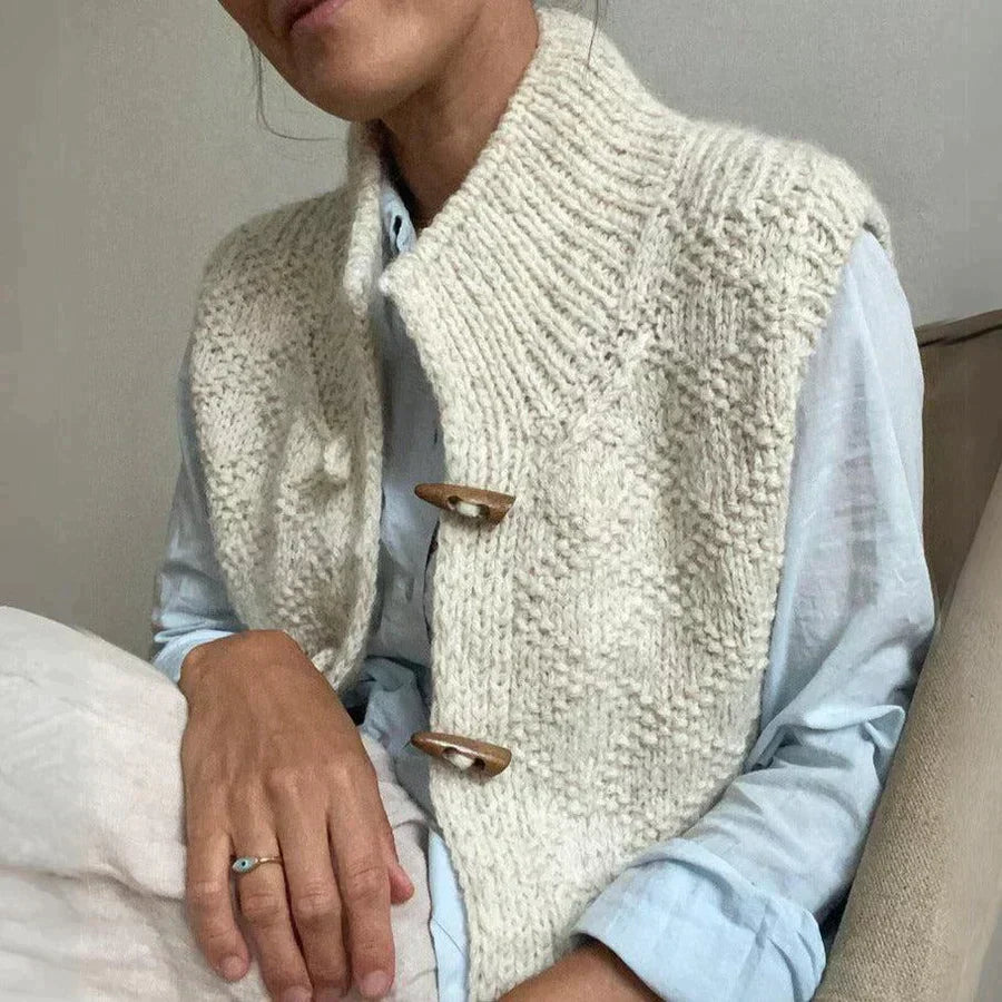 Evy - Elegant wool cardigan with buttons for autumn