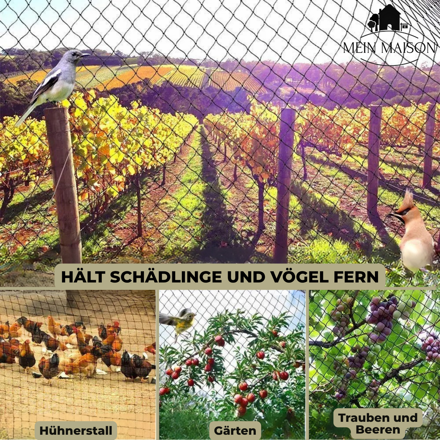 Filet de jardin | Résistant aux UV et aux déchirures | Protection polyvalente pour plantes | Disponible à la taille souhaitée